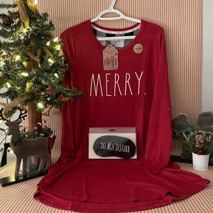 🎄 NWT 🎄 Rae Dunn Merry Nightgown with Rae Dunn Sleep Mask
